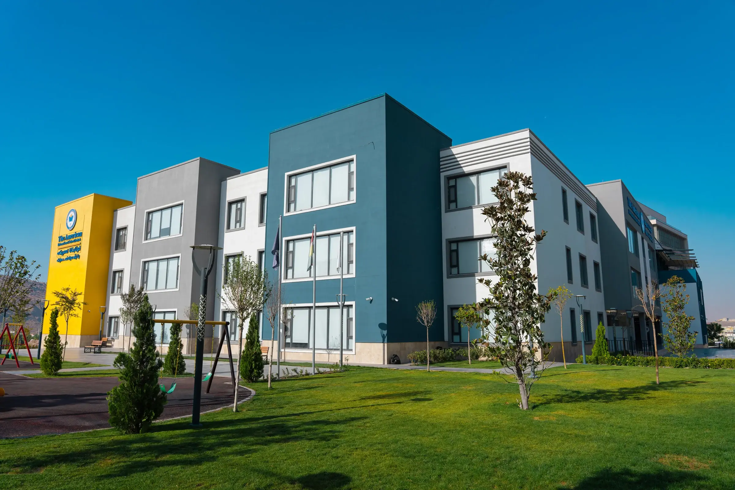 Side view of the American International School campus in Duhok