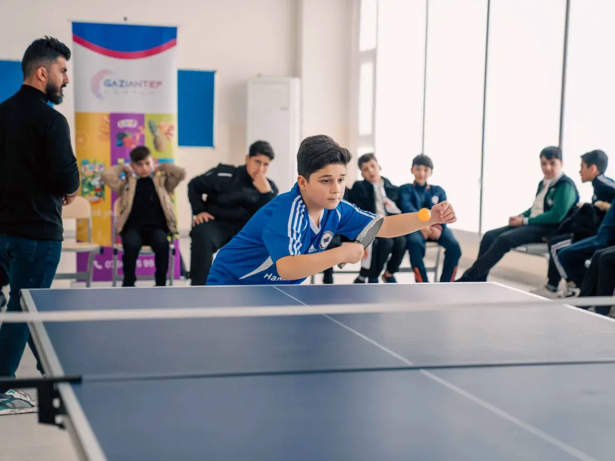 AIS student playing table tennis